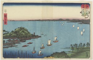 Delta rzeki Abe w Yaizu, lipiec 1858