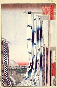 Dyers Quarter, Kanda, nr 75 ze stu słynnych widoków Edo, 1856 (kolorowy druk drzeworytu) autorstwa Utagawa Hiroshige
