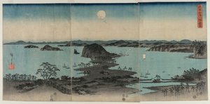 Osiem widoków Kanazawy nocą, 1857. autorstwa Utagawa Hiroshige