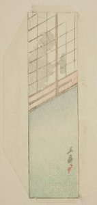 Koperta kobiety za przesuwanymi ekranami autorstwa Utagawa Hiroshige