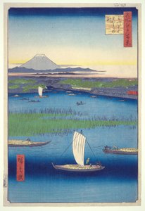 Fairwell Deep w Mitsumata Fork, z serii Sto słynnych widoków Edo autorstwa Utagawa Hiroshige