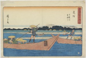 Ferry on the Tenryu_ River at Mitsuke, 1841-1842