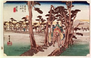 Fuji z Yoshiwara z 53 stacji Tokaido, ok.1833 (drewnobloczek)