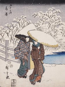 Fujisawa z serii 53 Stacje Tokaido, 1852 (kolorowy drzeworyt)