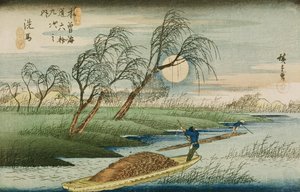 Pełnia księżyca w Seba, z serii „69 Stacji Kisokaido”, ok. 1837-42 (drewnodruk) (patrz także 3941)