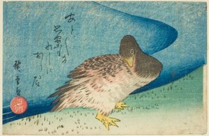 Gęś na brzegu rzeki autorstwa Utagawa Hiroshige