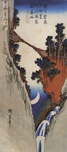 Hiroshige, Most przez głęboki wąwóz autorstwa Utagawa Hiroshige