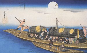 Hiroshige Prom na rzece autorstwa Utagawa Hiroshige