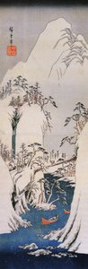 Hiroshige, A snowy gorge autorstwa Utagawa Hiroshige