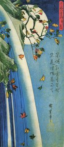 Hiroshige, Księżyc nad wodospadem autorstwa Utagawa Hiroshige