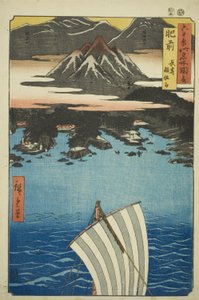 Hizen Project: Mount Inasai Nagasaki (Hizen, Nagasaki Inasayama), z serii „Nse s” autorstwa Utagawa Hiroshige