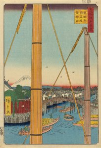 Inari B Ridge Draft d Port Shline, Figura Teppo (Widok Teppo Bridge Inari Bridge Minato Shline))” autorstwa Utagawa Hiroshige
