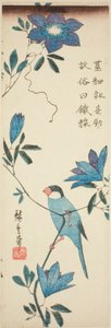 Wróbel jawajski i powojnik autorstwa Utagawa Hiroshige