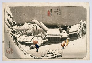 Kambara, z 53 stacji na Tokaido Highway, ok. 1834 lub później (drewnodruk) autorstwa Utagawa Hiroshige