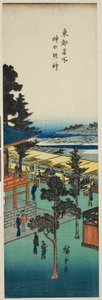 Świątynia Kanda Myojin (Kanda Myojin), z serii „Słynne widoki na wschodnią stolicę (Toto meisho)” autorstwa Utagawa Hiroshige