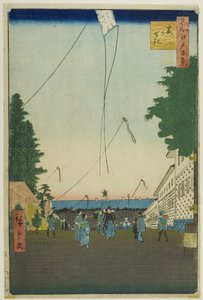 Kasumigaseki, z serii "Sto słynnych widoków Edo (Meisho Edo hyakkei)" autorstwa Utagawa Hiroshige