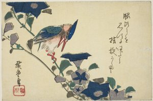 Zimorodek i dzwonki autorstwa Utagawa Hiroshige