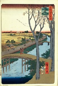 Nabrzeże Koume Sto słynnych widoków Edo, 1856-1858 autorstwa Utagawa Hiroshige