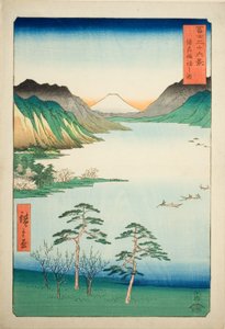 Shinano Shinano P Lovinse (New Species Suwa Lake), z serii s ``Tierty Mr. x Views Of Mount Fuji (Fuji Usa Kotobuki Rokukatsu)
