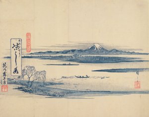 Pejzaż Fuji (drewnodruk) autorstwa Utagawa Hiroshige