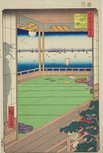 Księżycowy punkt widokowy (Tsuki no misaki), nr 82 z serii "Sto słynnych widoków Edo (Meisho Edo hyakkei)". autorstwa Utagawa Hiroshige