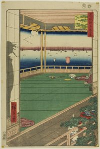 Punkt widokowy na księżyc (Tsuki no misaki), z serii "Sto słynnych widoków Edo (Meisho Edo hyakkei)". autorstwa Utagawa Hiroshige