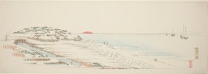 Poranny śnieg w Susaki (Susaki yuki no asa), z cyklu „Trzynaście widoków okolic Edo” autorstwa Utagawa Hiroshige
