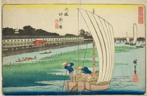 Nakasu na pałeczkach (rysunek pałeczek Nakasu), z te serie s autorstwa Utagawa Hiroshige