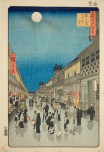 Night Vie of Salwakar Street (system nocny Salwakar Street), z serii „Ridge dre d fa net s views of Edo (Sto słynnych widoków Edo)” autorstwa Utagawa Hiroshige