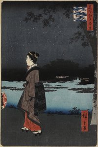 Nocny widok na kanał Sanya, wzgórze Matsuchi, sierpień 1857