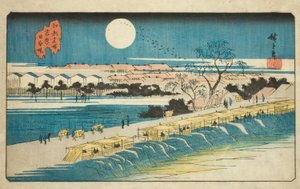Japońska wersja obrazu k side t w pobliżu te yoshiwara (Yoshiwara Japan-tsutsumi), z serii s ``Fa network s pa back s member Edo (słynne miejsce)