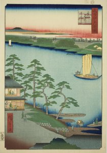 Prom Shinjuku (Shinjuku me), z serii „Ridge d red d fa net z widokiem na Edo (Sto słynnych widoków Edo)” autorstwa Utagawa Hiroshige