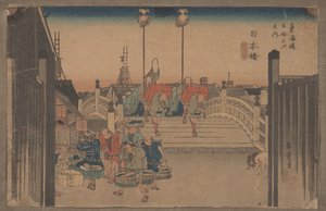 Nr 1 „Nihonbashi: Scena poranna” Z serii 53 stacje Tokaido