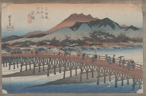 Nr 55 „Kioto: Wielki most Sanjo” Z 53 stacji Tokaido, ok. 1833