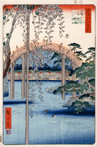 Nr 57, Tereny świątyni Kameido Tenjin (ze stu słynnych widoków Edo) autorstwa Utagawa Hiroshige