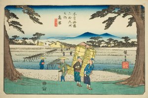z. 65: Takamiya, z serii "Sixty-sines of the kisokaido" autorstwa Utagawa Hiroshige