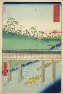 Ochanomizu we wschodniej stolicy (Toto Ochanomizu), z cyklu „Trzydzieści sześć widoków na górę Fuji (Fuji sanjurokkei)” autorstwa Utagawa Hiroshige