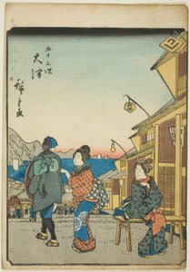 Och, z serii „pięćdziesiąt trzy dźwięki Stachi” „miejskości” (obok głównej góry), „Za każdym razem) autorstwa Utagawa Hiroshige