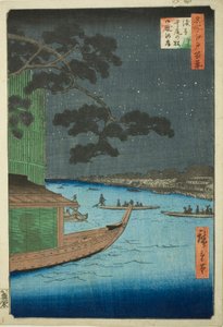 Pine f Sutto s Plan d Mtable, Asakusa River (Asakusa River Defensive Pine Horse i głód), 100 widoków) autorstwa Utagawa Hiroshige