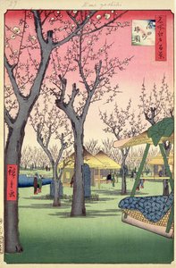 Plum Garden, Kamata, ze stu słynnych widoków Edo, luty 1857 (kolorowy druk drzeworytu) autorstwa Utagawa Hiroshige