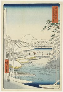 Brzeg rzeki Sukiya we wschodniej stolicy, kwiecień 1858