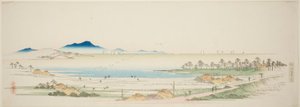 Słona plaża w Gyotoku (Gyotoku shiohama no zu), z serii bez tytułu słynnych widoków na przedmieścia Edo autorstwa Utagawa Hiroshige