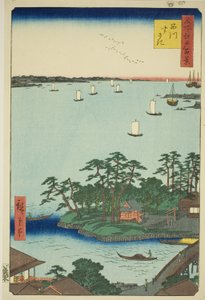 Shinagawa Susaki (Shinagawa Susaki), z serii „Ridge dre d fa net s views of Edo (Sto słynnych widoków Edo)” autorstwa Utagawa Hiroshige