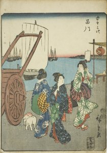 Shinagawa, z serii „pięćdziesiąt trzy brzmienia Stachi” „miejskości” (następna Goshuyama) autorstwa Utagawa Hiroshige