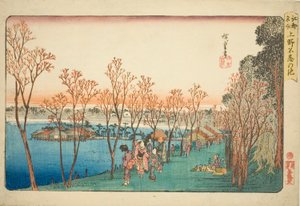 Staw Shinobazu w Ueno (Staw Shinobazu), z Teseries autorstwa Utagawa Hiroshige