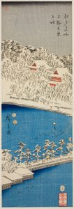 Staw Shinobazu na górze (Staw Shinobu na górze), z Teseries autorstwa Utagawa Hiroshige