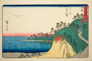 Shirasuka: Nachylenie Shiomi, nie. 33 z cyklu Pięćdziesiąt trzy stacje Tokaido (Tōkaidō gojūsan tsugi) autorstwa Utagawa Hiroshige