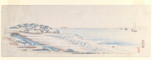 Śnieżny świt w Susaki, z zestawu Arkusze listów, ok. 1839-40 (kolorowy drzeworyt) autorstwa Utagawa Hiroshige