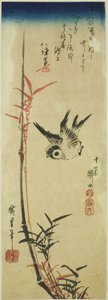 Wróbel i bambus autorstwa Utagawa Hiroshige