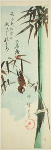 Wróbel i bambus autorstwa Utagawa Hiroshige